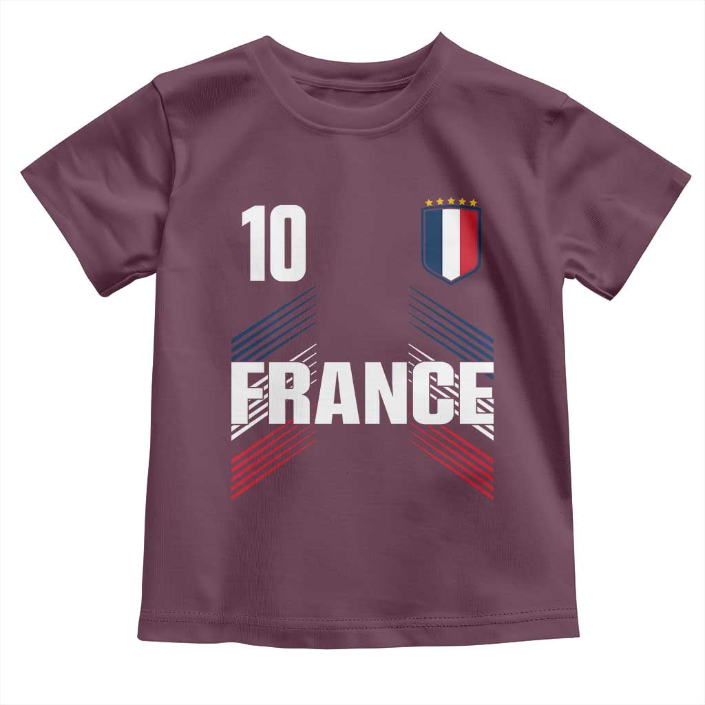 France Soccer Sports Graphic Number 10 Jersey Style Toddler T Shirt Proud French Football Fans Game Day Pride