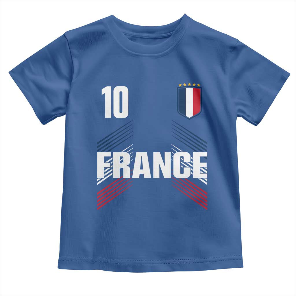 France Soccer Sports Graphic Number 10 Jersey Style Toddler T Shirt Proud French Football Fans Game Day Pride