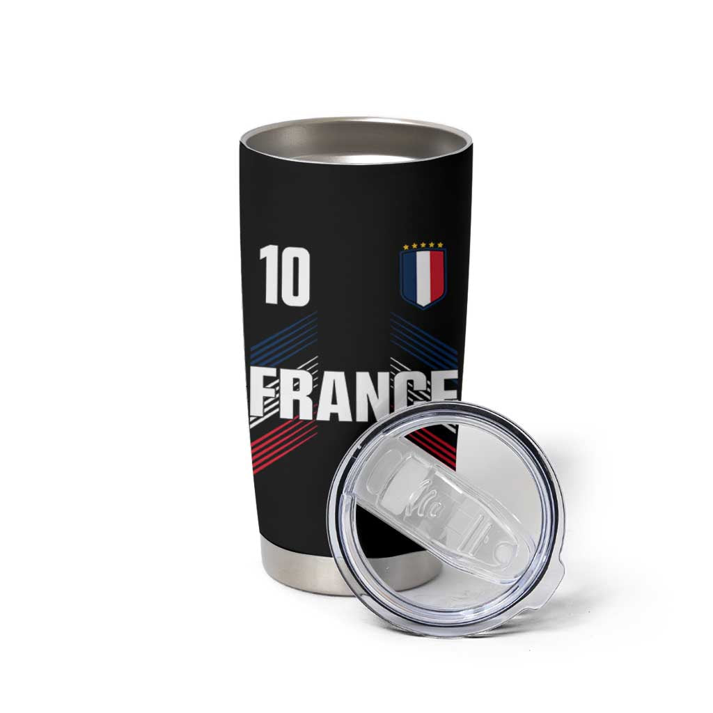 France Soccer Sports Graphic Number 10 Jersey Style Tumbler Cup Proud French Football Fans Game Day Pride