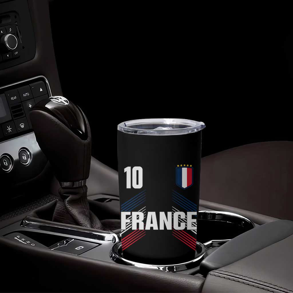 France Soccer Sports Graphic Number 10 Jersey Style Tumbler Cup Proud French Football Fans Game Day Pride