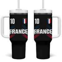 France Soccer Sports Graphic Number 10 Jersey Style Tumbler With Handle Proud French Football Fans Game Day Pride