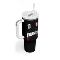 France Soccer Sports Graphic Number 10 Jersey Style Tumbler With Handle Proud French Football Fans Game Day Pride
