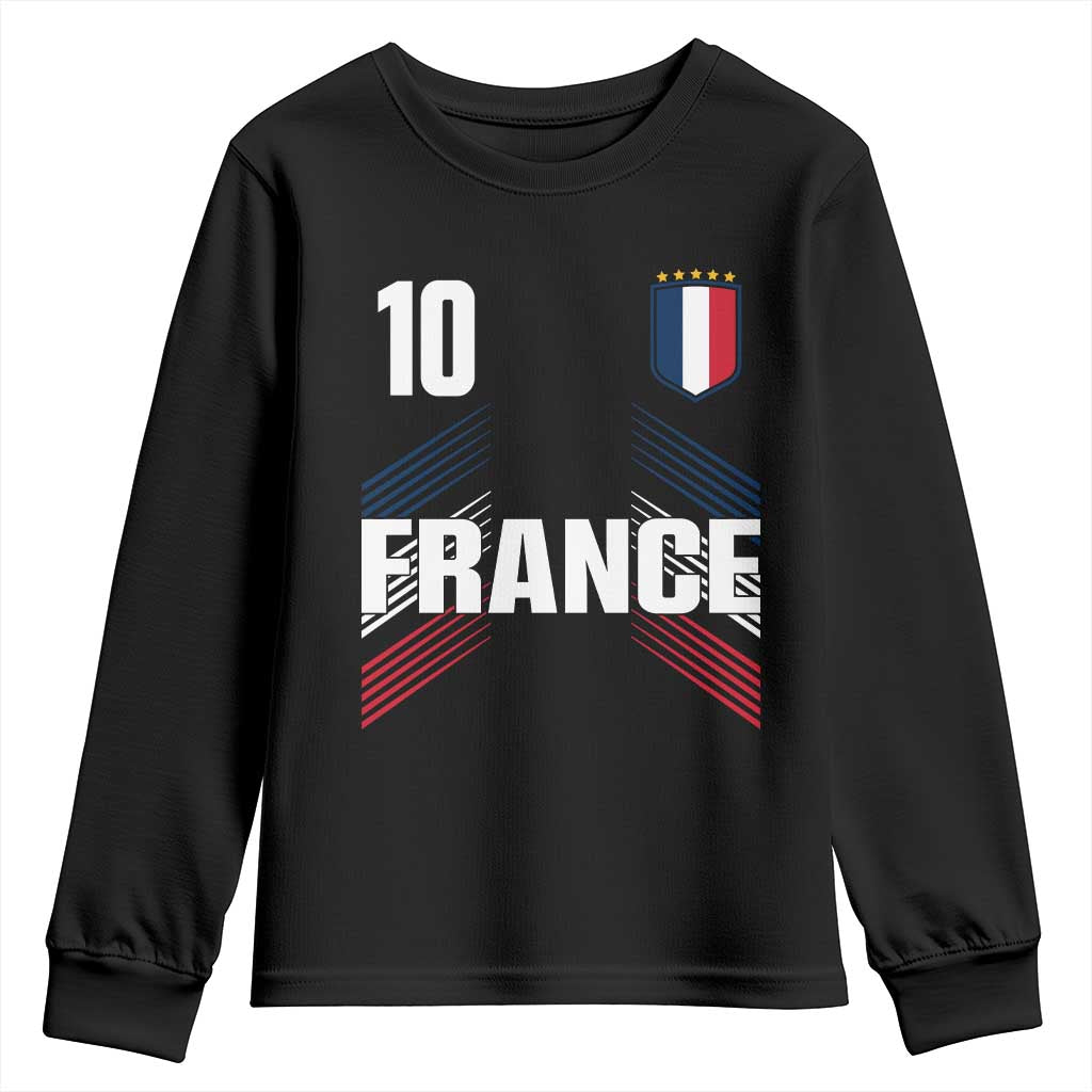 France Soccer Sports Graphic Number 10 Jersey Style Youth Sweatshirt Proud French Football Fans Game Day Pride