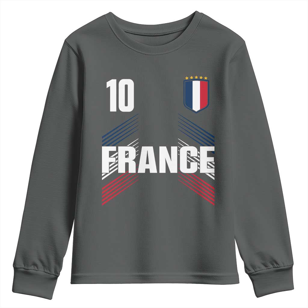 France Soccer Sports Graphic Number 10 Jersey Style Youth Sweatshirt Proud French Football Fans Game Day Pride