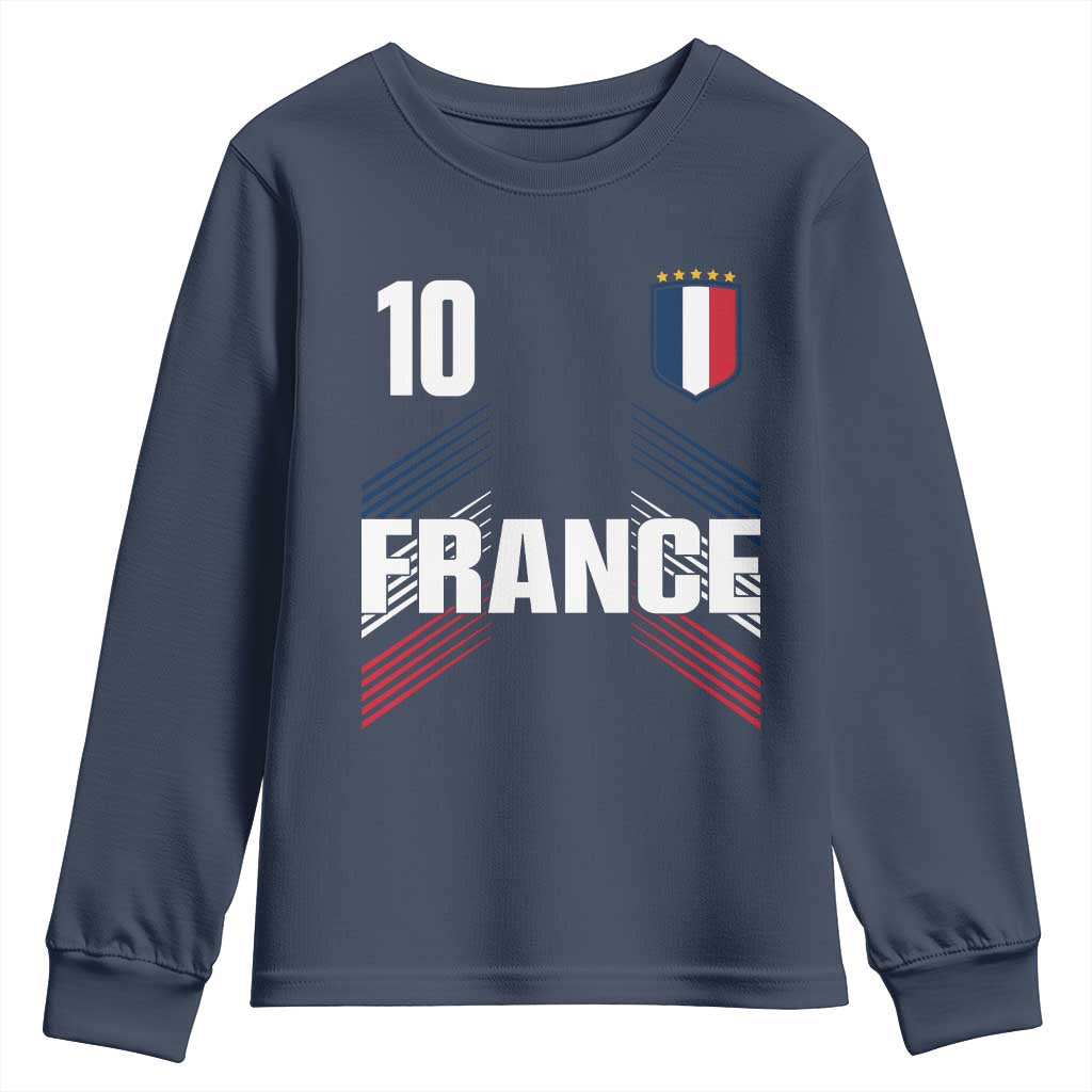 France Soccer Sports Graphic Number 10 Jersey Style Youth Sweatshirt Proud French Football Fans Game Day Pride