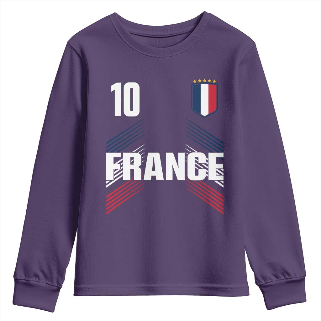 France Soccer Sports Graphic Number 10 Jersey Style Youth Sweatshirt Proud French Football Fans Game Day Pride