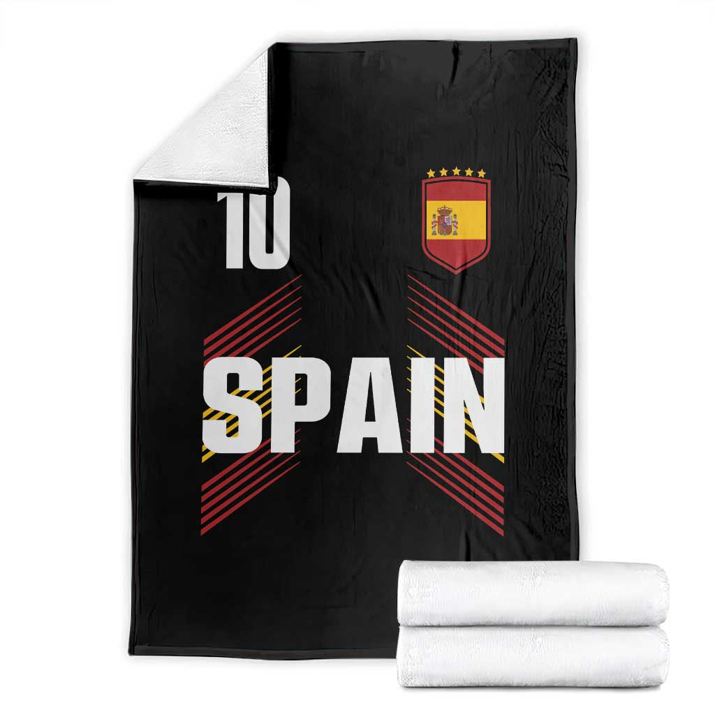Spain Soccer Sports Graphic Number 10 Jersey Style Throw Blanket Proud Spanish Football Fans Game Day Pride