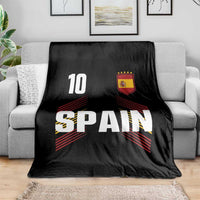Spain Soccer Sports Graphic Number 10 Jersey Style Throw Blanket Proud Spanish Football Fans Game Day Pride