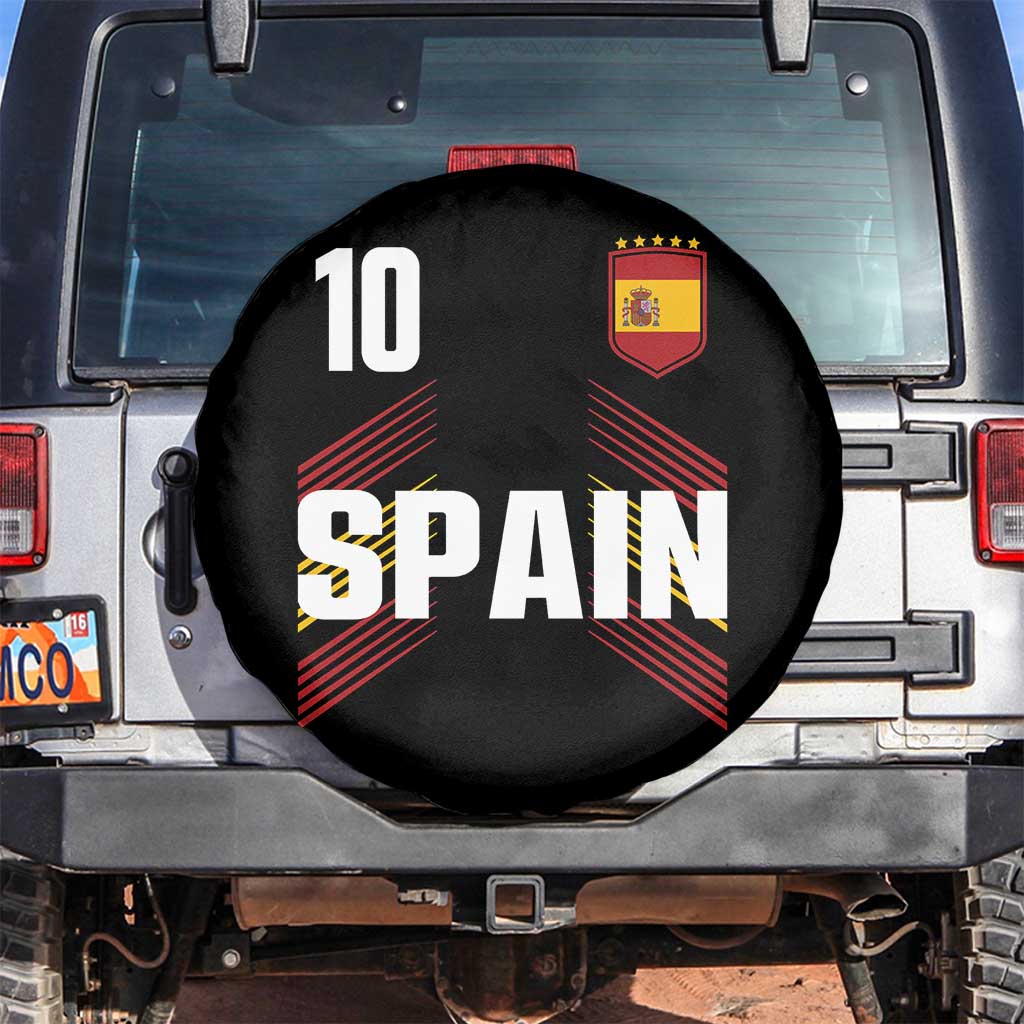 Spain Soccer Sports Graphic Number 10 Jersey Style Spare Tire Cover Proud Spanish Football Fans Game Day Pride