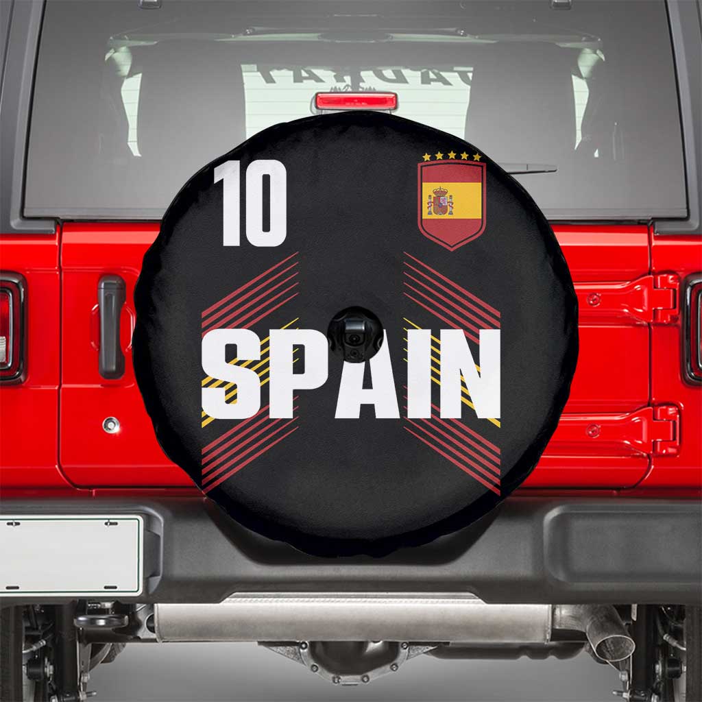 Spain Soccer Sports Graphic Number 10 Jersey Style Spare Tire Cover Proud Spanish Football Fans Game Day Pride