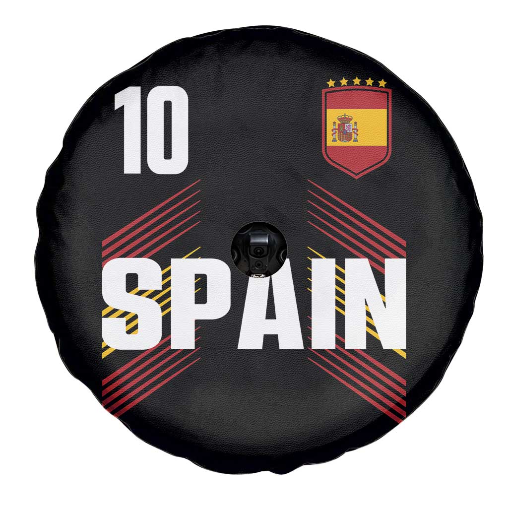 Spain Soccer Sports Graphic Number 10 Jersey Style Spare Tire Cover Proud Spanish Football Fans Game Day Pride