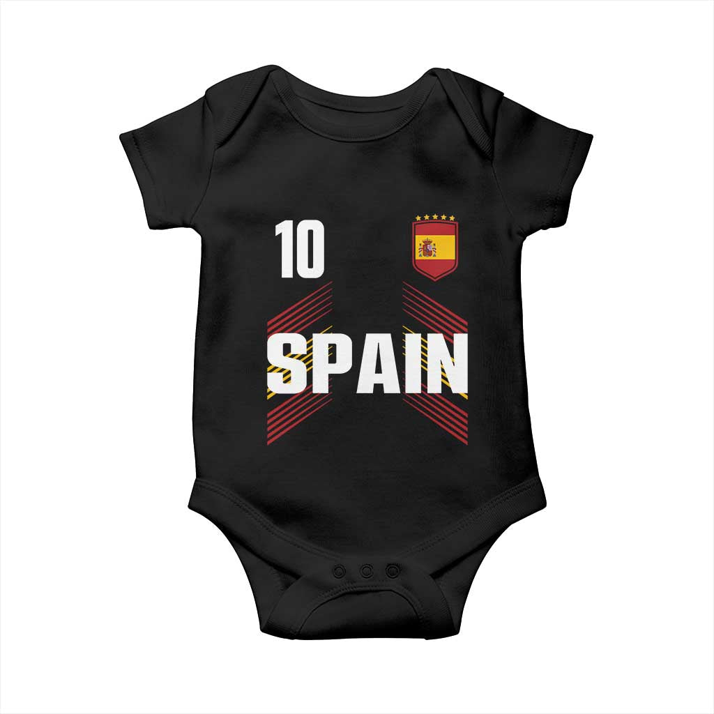 Spain Soccer Sports Graphic Number 10 Jersey Style Baby Onesie Proud Spanish Football Fans Game Day Pride