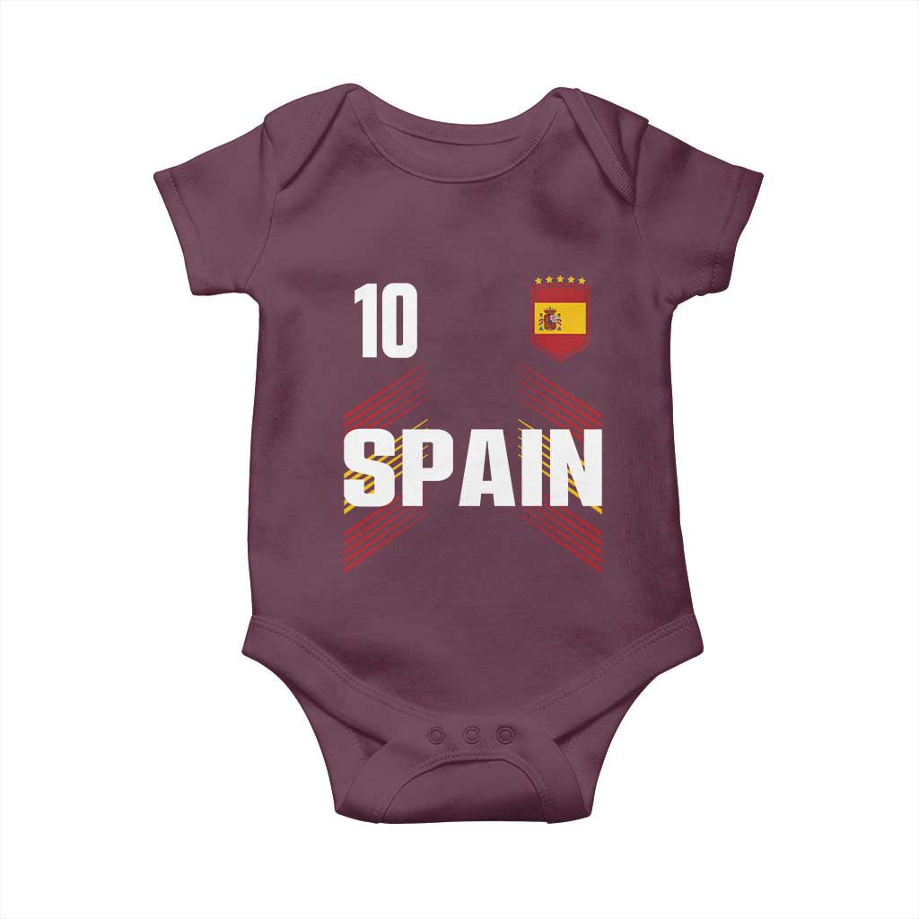 Spain Soccer Sports Graphic Number 10 Jersey Style Baby Onesie Proud Spanish Football Fans Game Day Pride