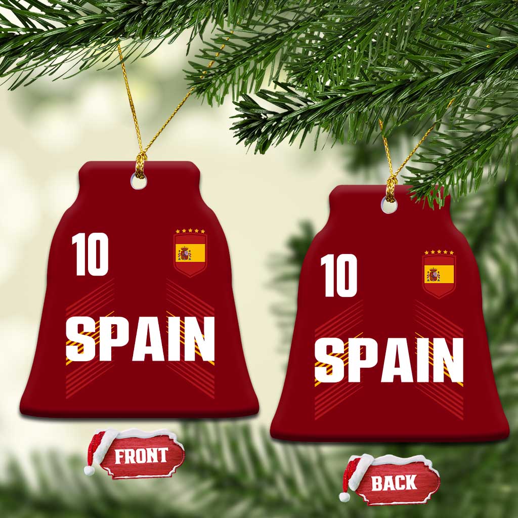 Spain Soccer Sports Graphic Number 10 Jersey Style Ceramic Ornament Proud Spanish Football Fans Game Day Pride