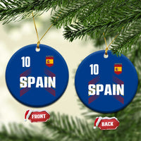 Spain Soccer Sports Graphic Number 10 Jersey Style Ceramic Ornament Proud Spanish Football Fans Game Day Pride