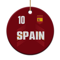 Spain Soccer Sports Graphic Number 10 Jersey Style Ceramic Ornament Proud Spanish Football Fans Game Day Pride