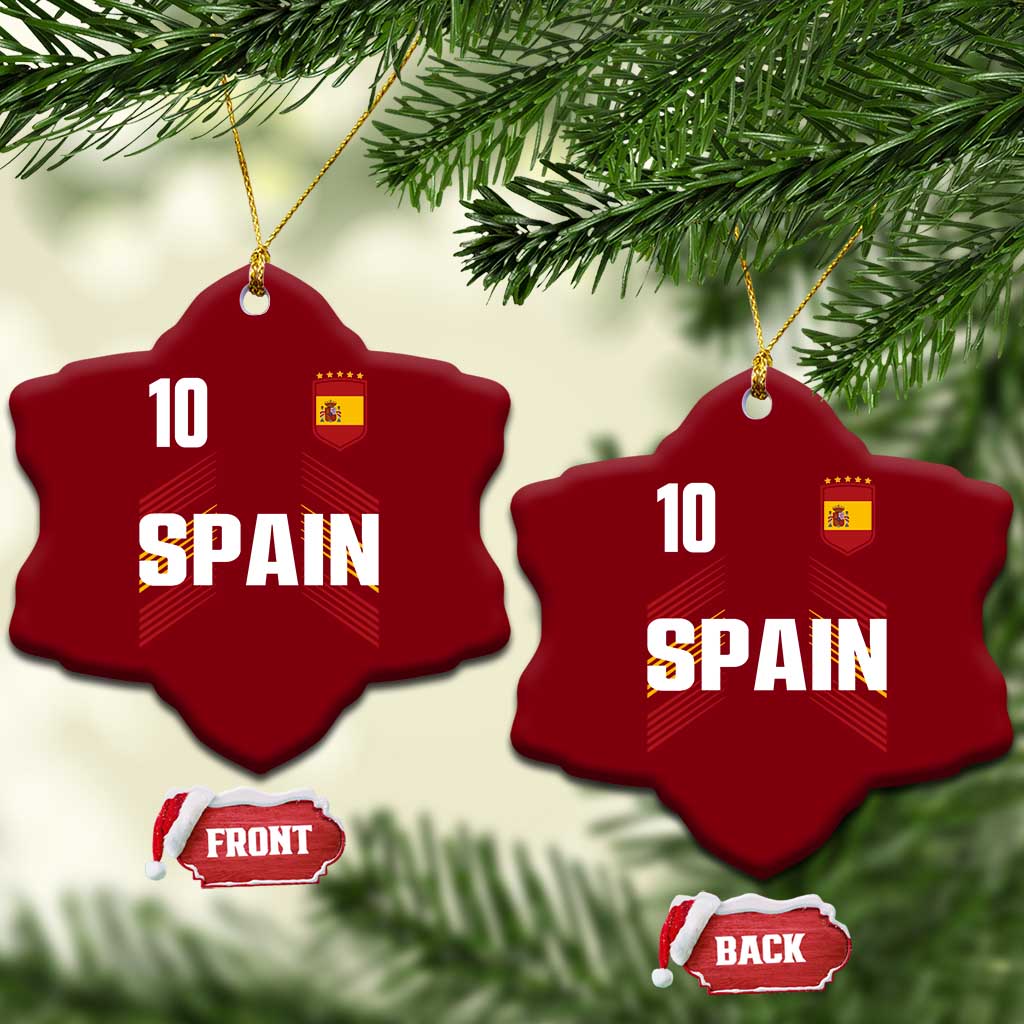 Spain Soccer Sports Graphic Number 10 Jersey Style Ceramic Ornament Proud Spanish Football Fans Game Day Pride