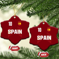 Spain Soccer Sports Graphic Number 10 Jersey Style Ceramic Ornament Proud Spanish Football Fans Game Day Pride