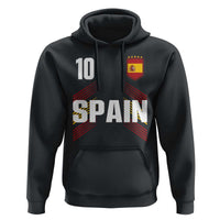 Spain Soccer Sports Graphic Number 10 Jersey Style Hoodie Proud Spanish Football Fans Game Day Pride