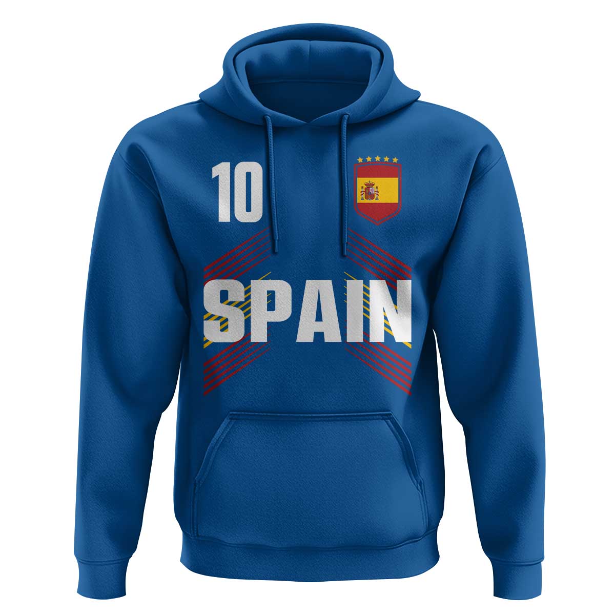Spain Soccer Sports Graphic Number 10 Jersey Style Hoodie Proud Spanish Football Fans Game Day Pride