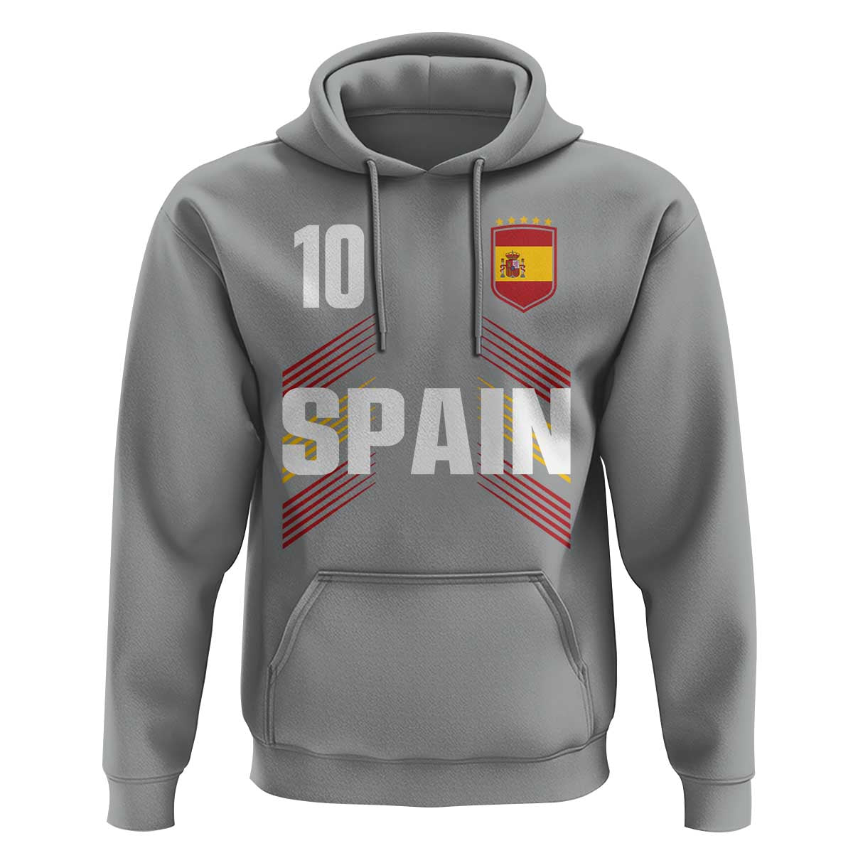 Spain Soccer Sports Graphic Number 10 Jersey Style Hoodie Proud Spanish Football Fans Game Day Pride