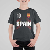 Spain Soccer Sports Graphic Number 10 Jersey Style T Shirt For Kid Proud Spanish Football Fans Game Day Pride