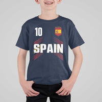 Spain Soccer Sports Graphic Number 10 Jersey Style T Shirt For Kid Proud Spanish Football Fans Game Day Pride
