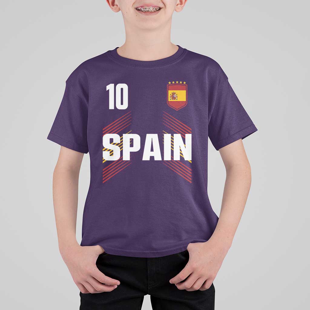 Spain Soccer Sports Graphic Number 10 Jersey Style T Shirt For Kid Proud Spanish Football Fans Game Day Pride