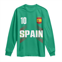 Spain Soccer Sports Graphic Number 10 Jersey Style Long Sleeve Shirt Proud Spanish Football Fans Game Day Pride