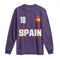 Spain Soccer Sports Graphic Number 10 Jersey Style Long Sleeve Shirt Proud Spanish Football Fans Game Day Pride