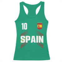 Spain Soccer Sports Graphic Number 10 Jersey Style Racerback Tank Top Proud Spanish Football Fans Game Day Pride