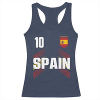 Spain Soccer Sports Graphic Number 10 Jersey Style Racerback Tank Top Proud Spanish Football Fans Game Day Pride