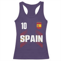 Spain Soccer Sports Graphic Number 10 Jersey Style Racerback Tank Top Proud Spanish Football Fans Game Day Pride