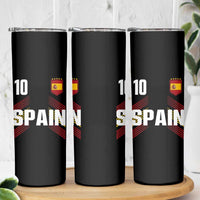 Spain Soccer Sports Graphic Number 10 Jersey Style Skinny Tumbler Proud Spanish Football Fans Game Day Pride