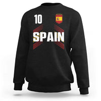 Spain Soccer Sports Graphic Number 10 Jersey Style Sweatshirt Proud Spanish Football Fans Game Day Pride
