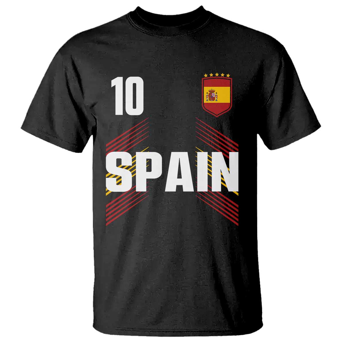 Spain Soccer Sports Graphic Number 10 Jersey Style T Shirt Proud Spanish Football Fans Game Day Pride