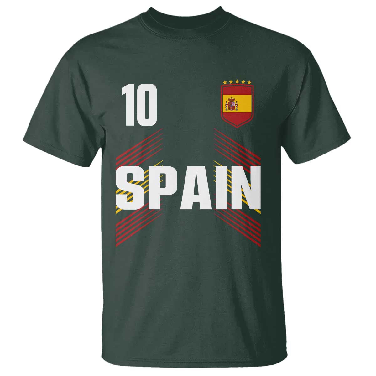 Spain Soccer Sports Graphic Number 10 Jersey Style T Shirt Proud Spanish Football Fans Game Day Pride