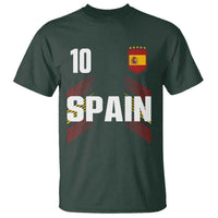 Spain Soccer Sports Graphic Number 10 Jersey Style T Shirt Proud Spanish Football Fans Game Day Pride