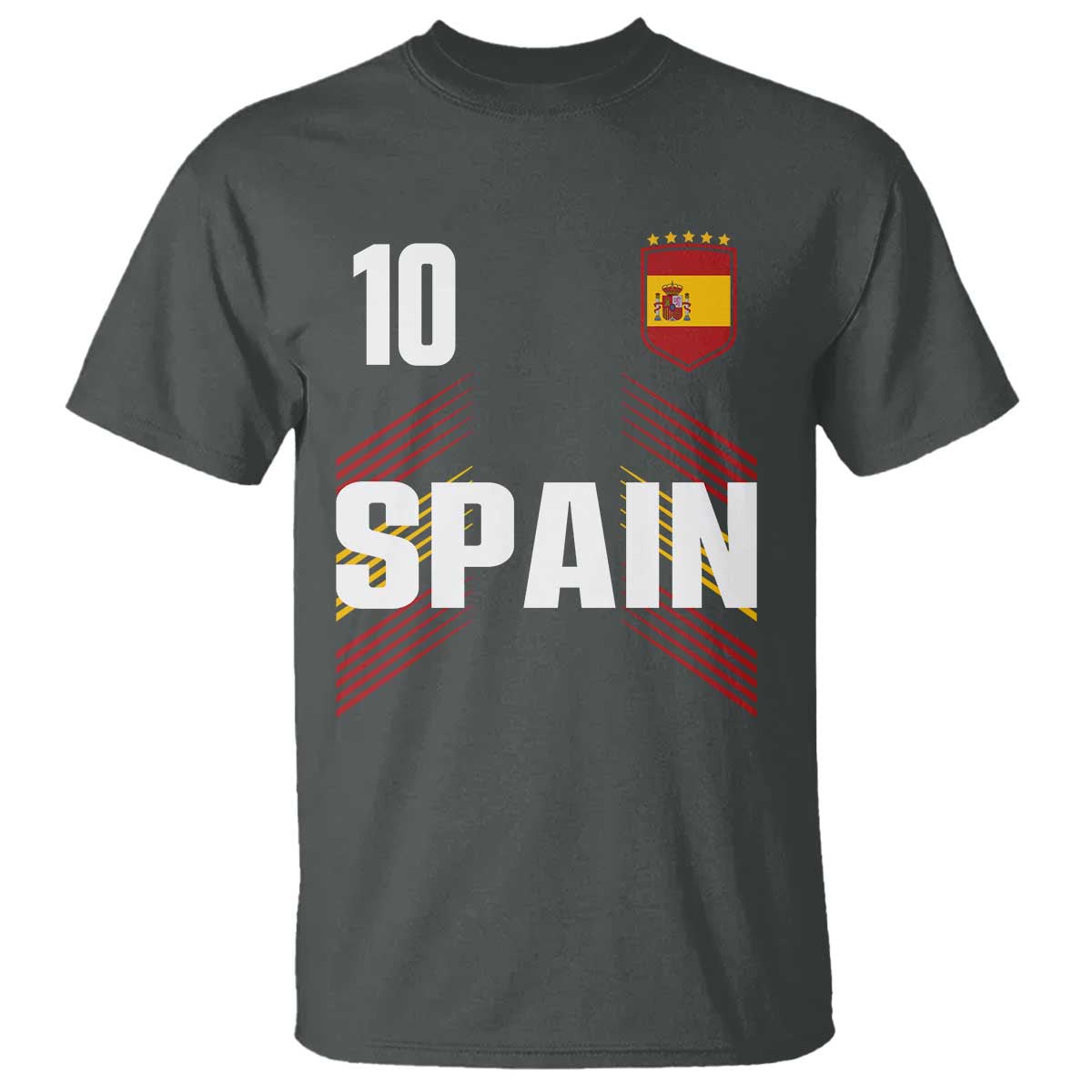 Spain Soccer Sports Graphic Number 10 Jersey Style T Shirt Proud Spanish Football Fans Game Day Pride