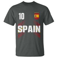 Spain Soccer Sports Graphic Number 10 Jersey Style T Shirt Proud Spanish Football Fans Game Day Pride
