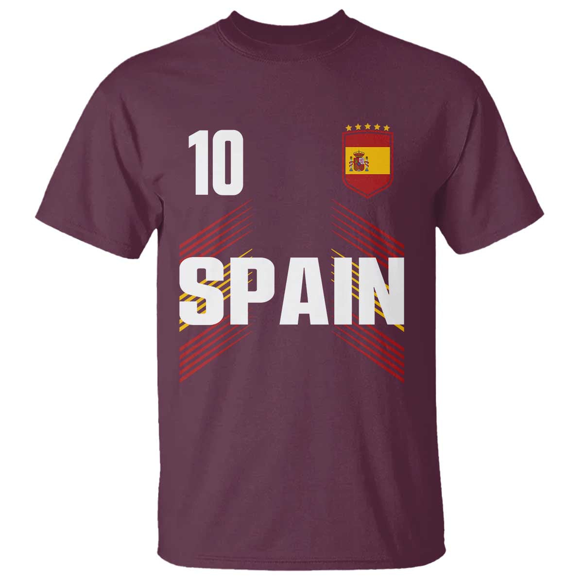Spain Soccer Sports Graphic Number 10 Jersey Style T Shirt Proud Spanish Football Fans Game Day Pride