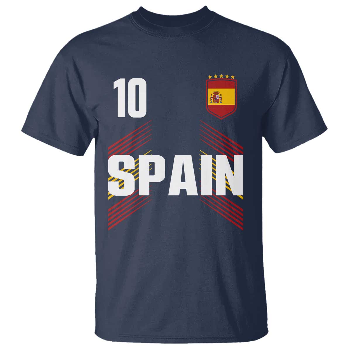Spain Soccer Sports Graphic Number 10 Jersey Style T Shirt Proud Spanish Football Fans Game Day Pride