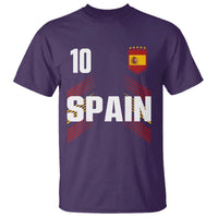 Spain Soccer Sports Graphic Number 10 Jersey Style T Shirt Proud Spanish Football Fans Game Day Pride
