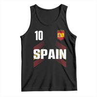 Spain Soccer Sports Graphic Number 10 Jersey Style Tank Top Proud Spanish Football Fans Game Day Pride