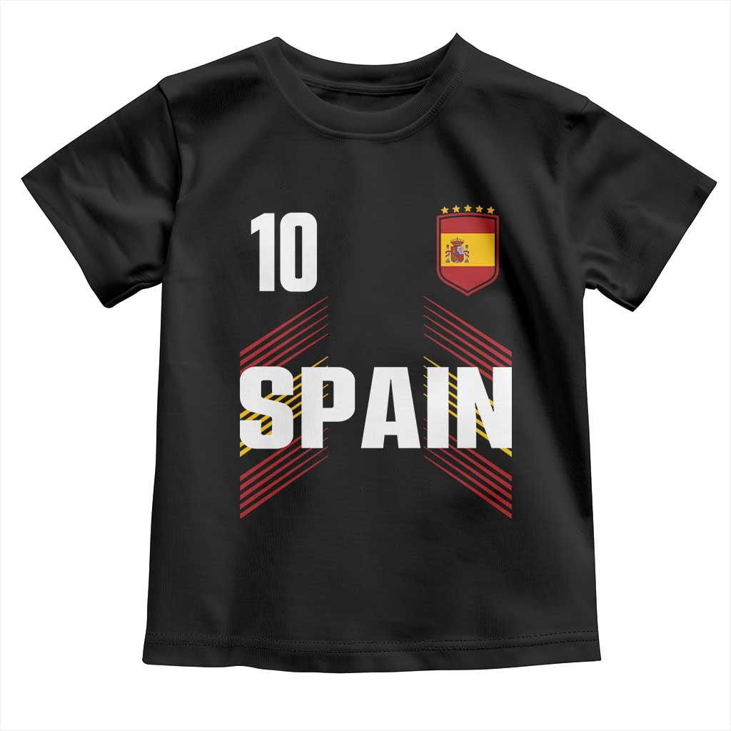 Spain Soccer Sports Graphic Number 10 Jersey Style Toddler T Shirt Proud Spanish Football Fans Game Day Pride