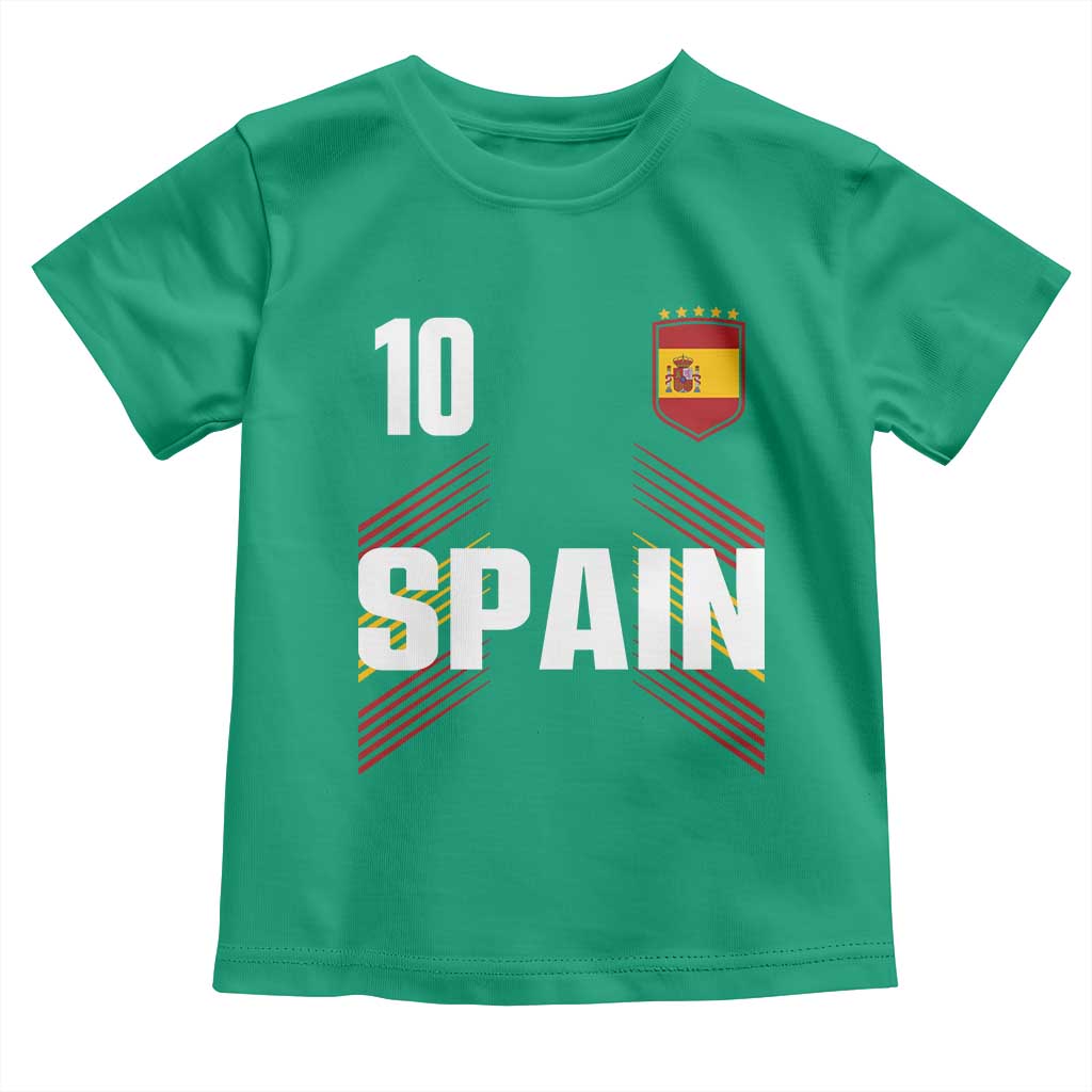 Spain Soccer Sports Graphic Number 10 Jersey Style Toddler T Shirt Proud Spanish Football Fans Game Day Pride