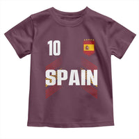 Spain Soccer Sports Graphic Number 10 Jersey Style Toddler T Shirt Proud Spanish Football Fans Game Day Pride