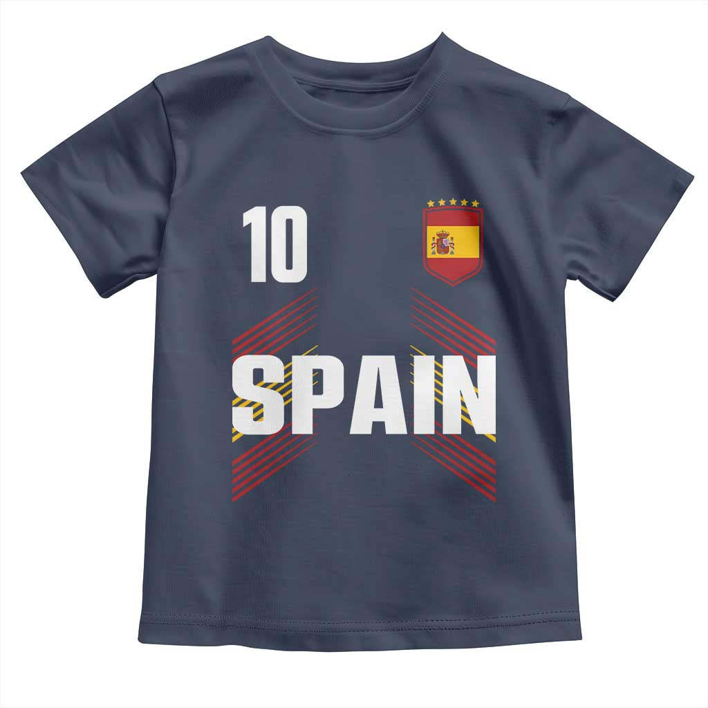 Spain Soccer Sports Graphic Number 10 Jersey Style Toddler T Shirt Proud Spanish Football Fans Game Day Pride