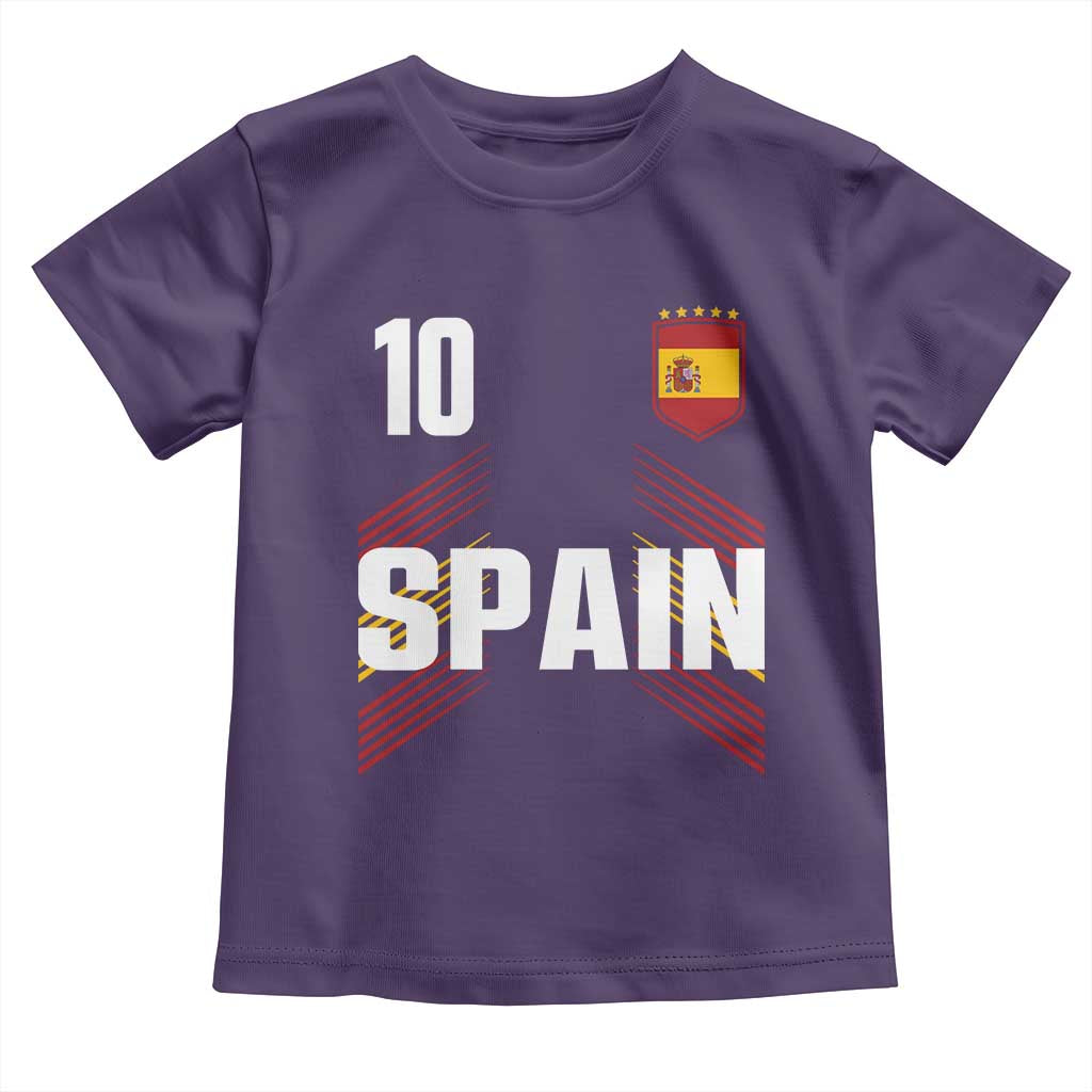 Spain Soccer Sports Graphic Number 10 Jersey Style Toddler T Shirt Proud Spanish Football Fans Game Day Pride