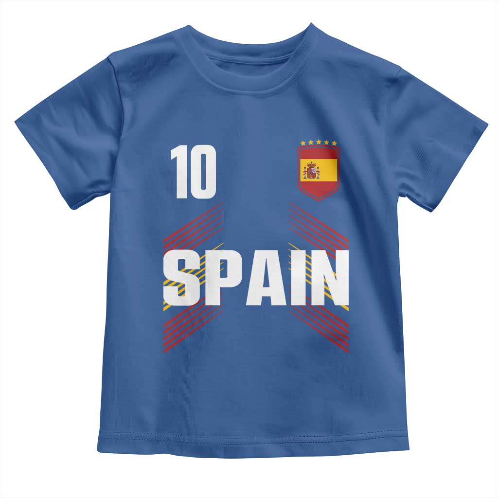 Spain Soccer Sports Graphic Number 10 Jersey Style Toddler T Shirt Proud Spanish Football Fans Game Day Pride